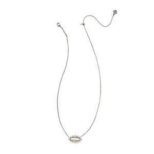 Kendra Scott Eva Crystal Framed Pendant Necklace - Silver/White Mix